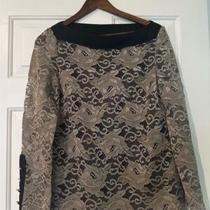 Tory Burch Black and Cream Lace Blouse